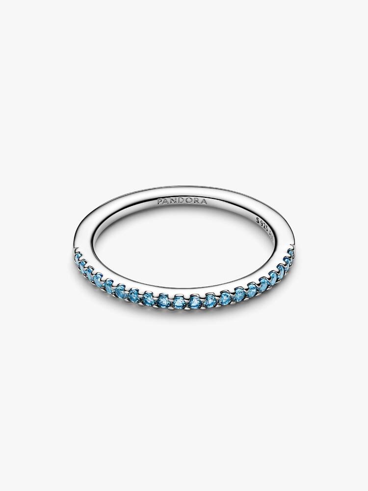 Bague Pandora - Anneau Demi-Éternité Aigue-Marine Scintillant | 192999C03
