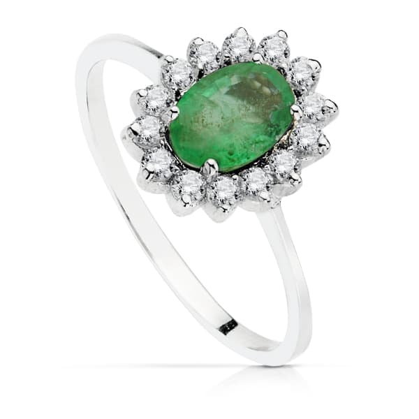 18K naturlig smaragdring i 0,79 Ct guld