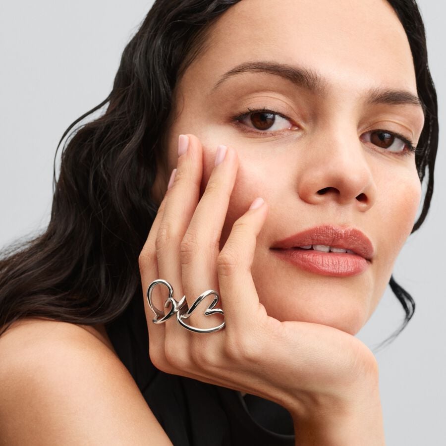 Cuore organico - Argento - Anello Pandora