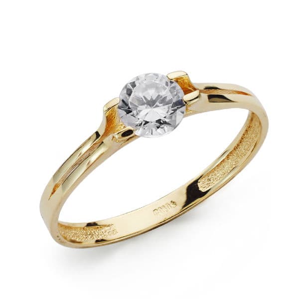 18K guld zirkon solitaire ring
