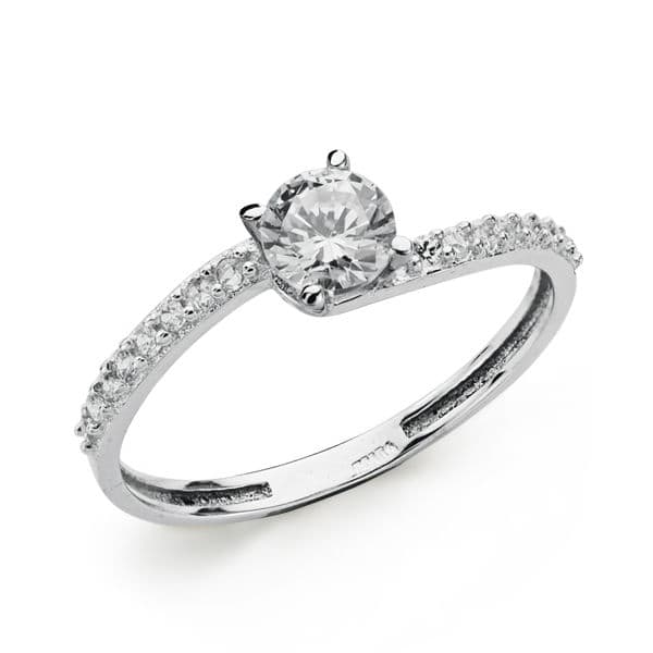 18K guld zirkon solitaire ring