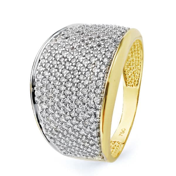 18K Two-tone Gold Ring Zircons