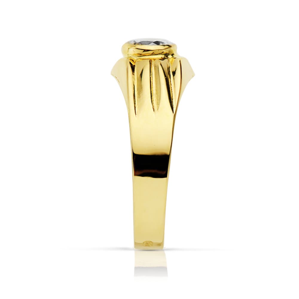 18K Yellow Gold Solitaire Ring