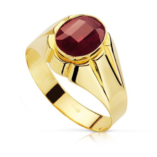 18K Chevalier Homme en Or Jaune Zircon S