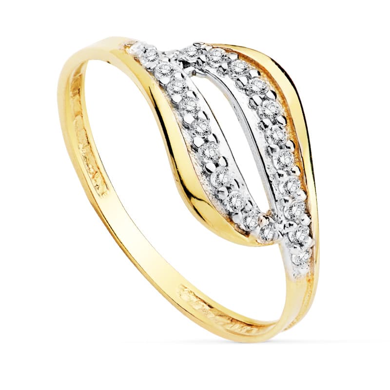Anel de zircão em ouro 18K