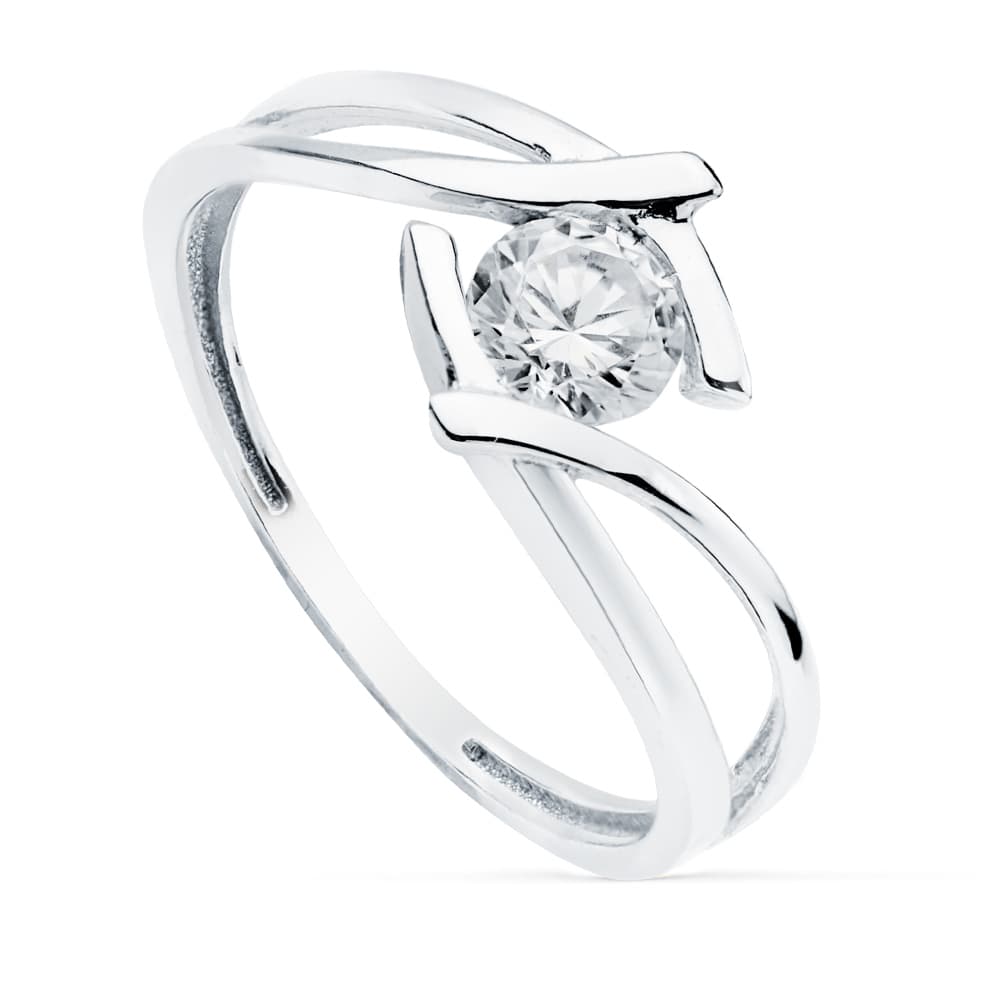 18K hvidguld Solitaire Ring 5mm