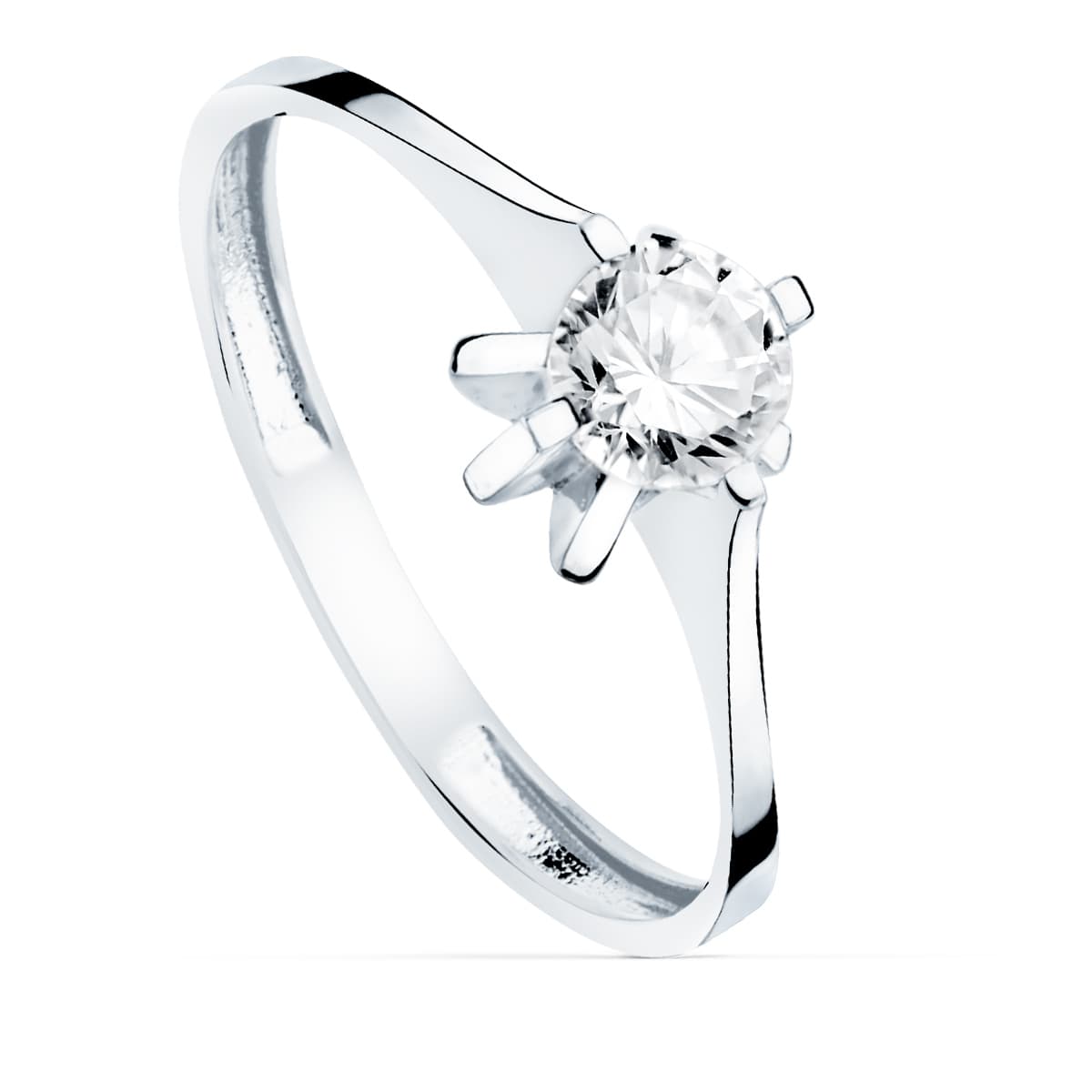 18K Bague Solitaire Zirconen Or 4.75 mm