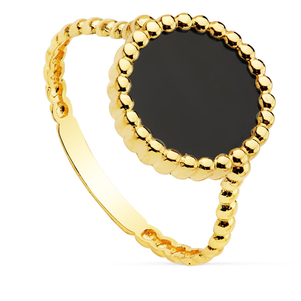 18K gult guld Agata Ring 11MM