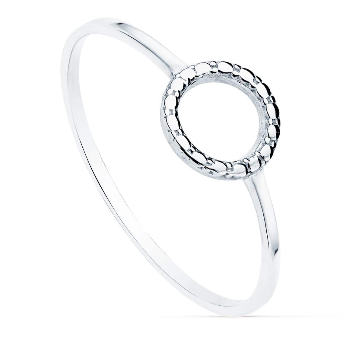 18K hvidguld Ring rundt mønster 7,5 mm