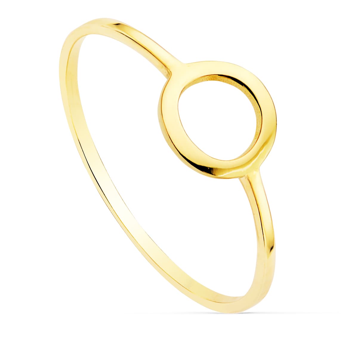 18K gult gull ring rundt mønster 7,5 mm