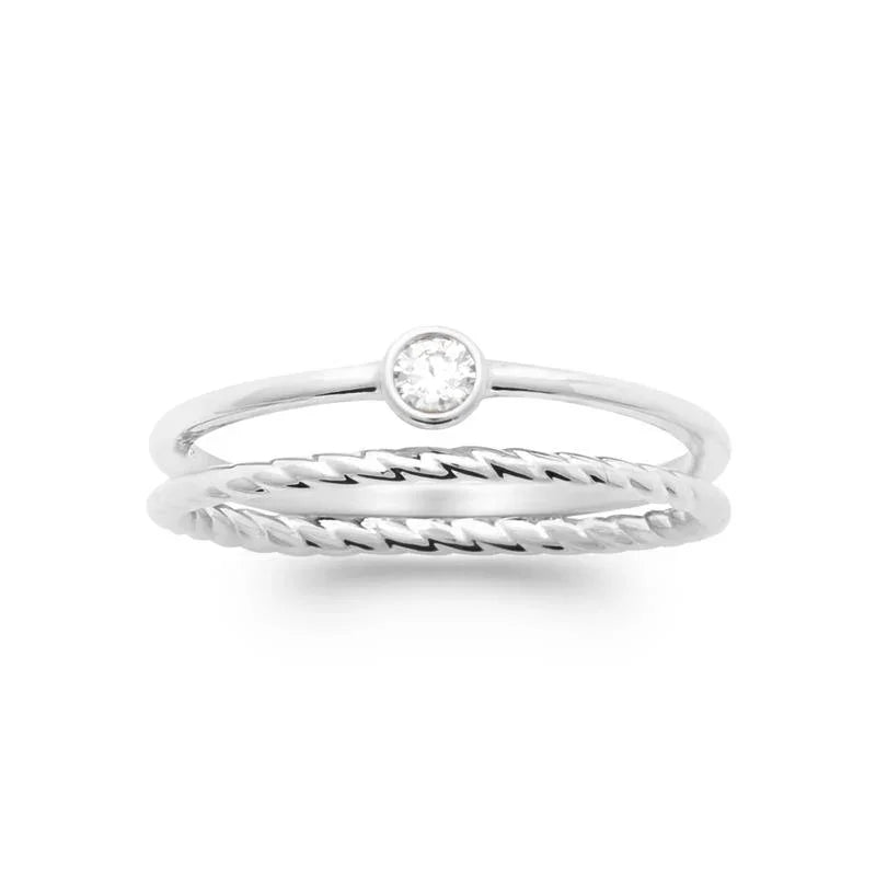 Bague Pierre Ronde – Argent | Azuline vue 2