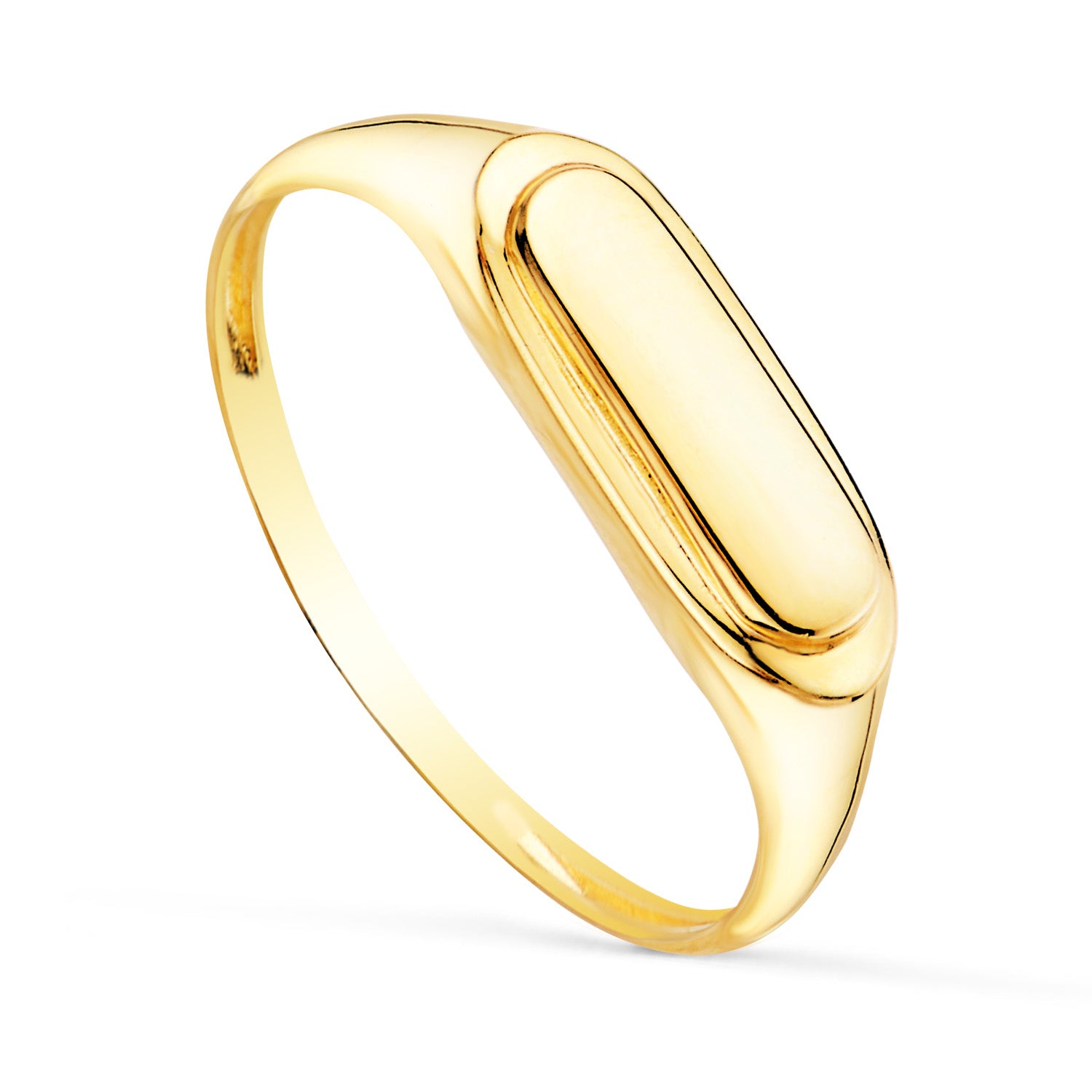 18K gul guld Signetring 12 X 3,5 mm