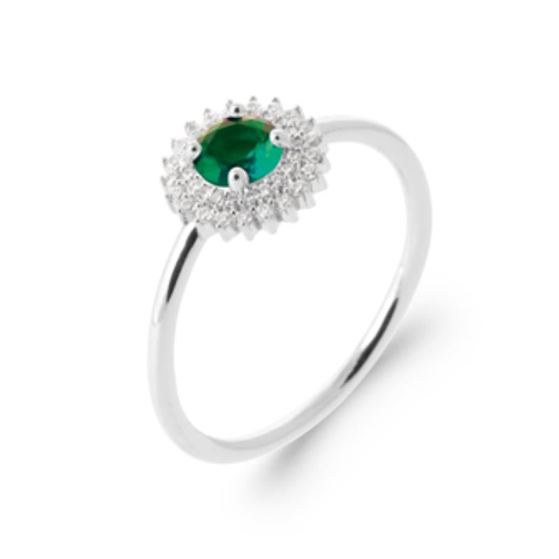 Green Oval Ring – Silver | Azuline