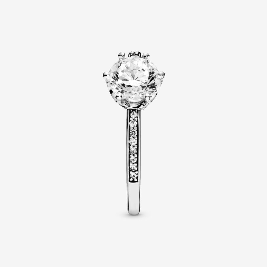 Bague Argent 925/1000 Zircons Transparents - Taille 54 - Réf. 799867C - SID
