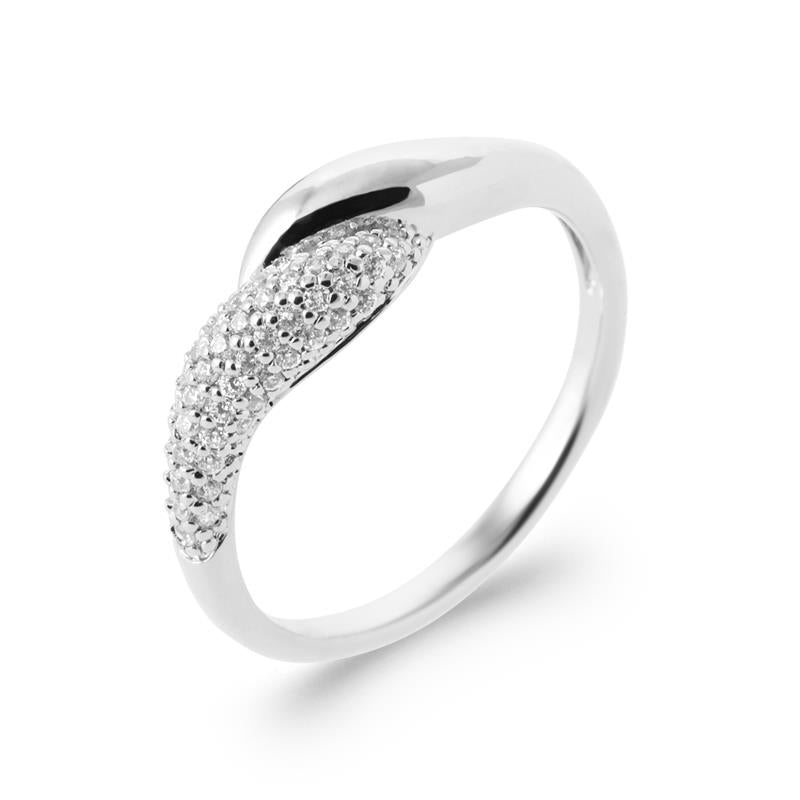 Curved Pavé Ring – Silver | Azuline