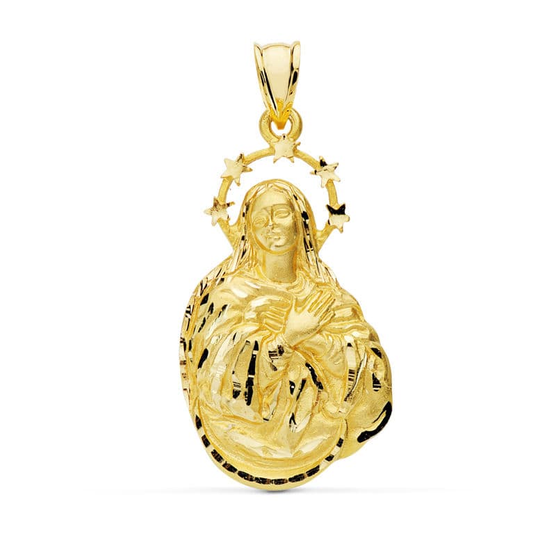 Medalla Oro Amarillo 18K Virgen Inmaculada 35X19 mm 720 Gr