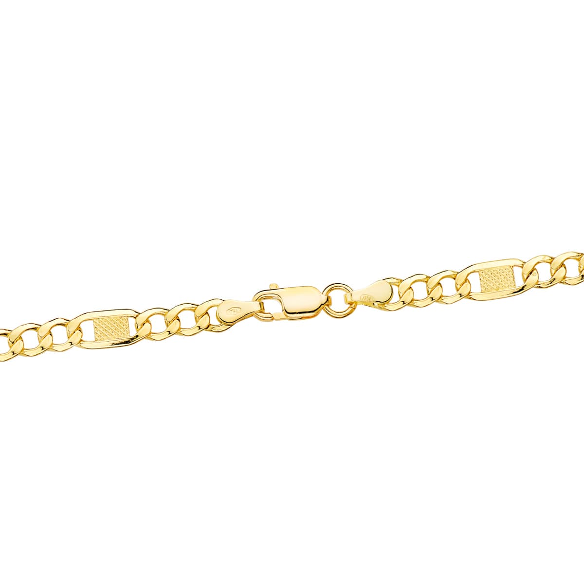18K gul guld kæde hule led 3X1. Længde 60 Cm - Bredde 5 mm