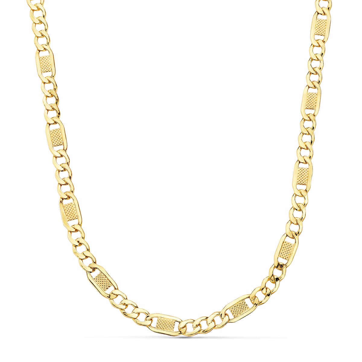Chaîne en Or Jaune 18K Maillons Creux 3X1 Longueur : 50CM Largeur : 5 mm