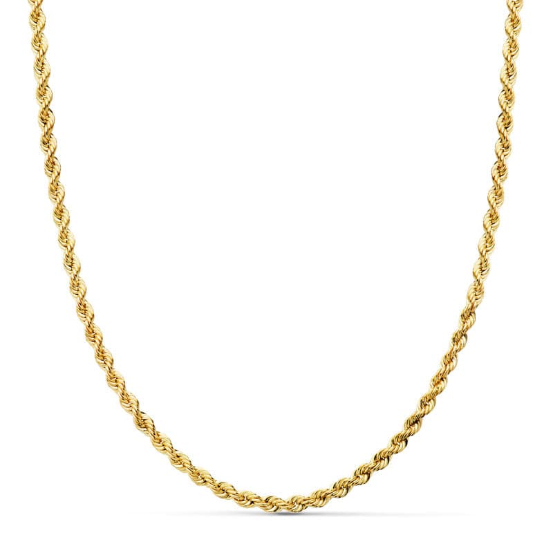 Or Jaune Clair Salomonico 18K Largeur du Cordon : 2,7 mm Longueur : 60CM