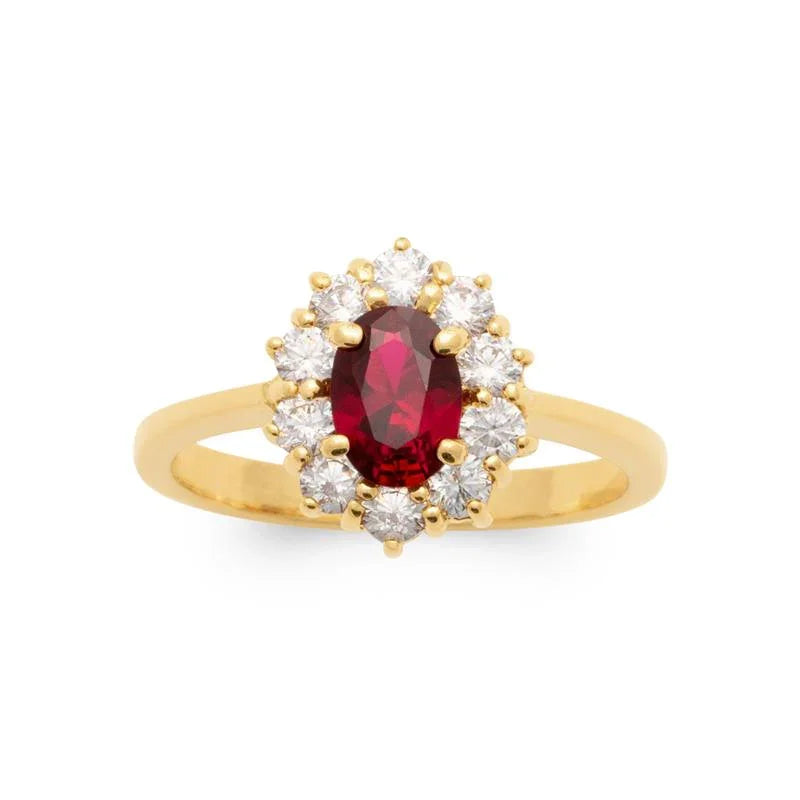 Oval Ring – Guldpläterad | Azulin view 3