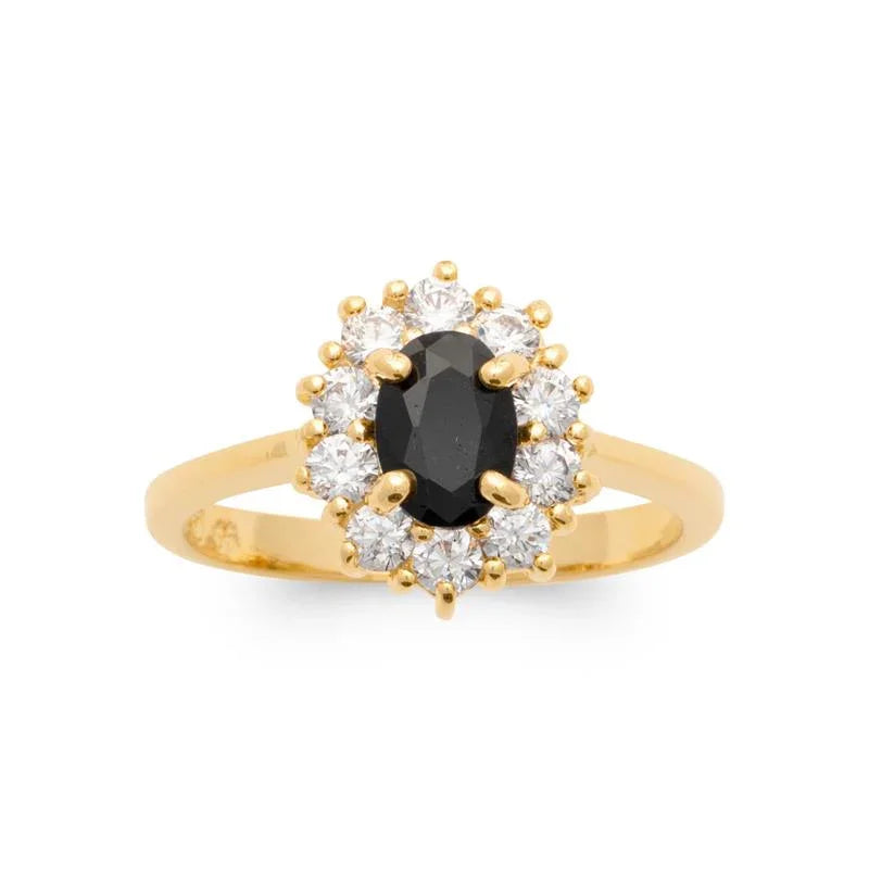 Set Oval Ring – Guldpläterad | Azulin view 3