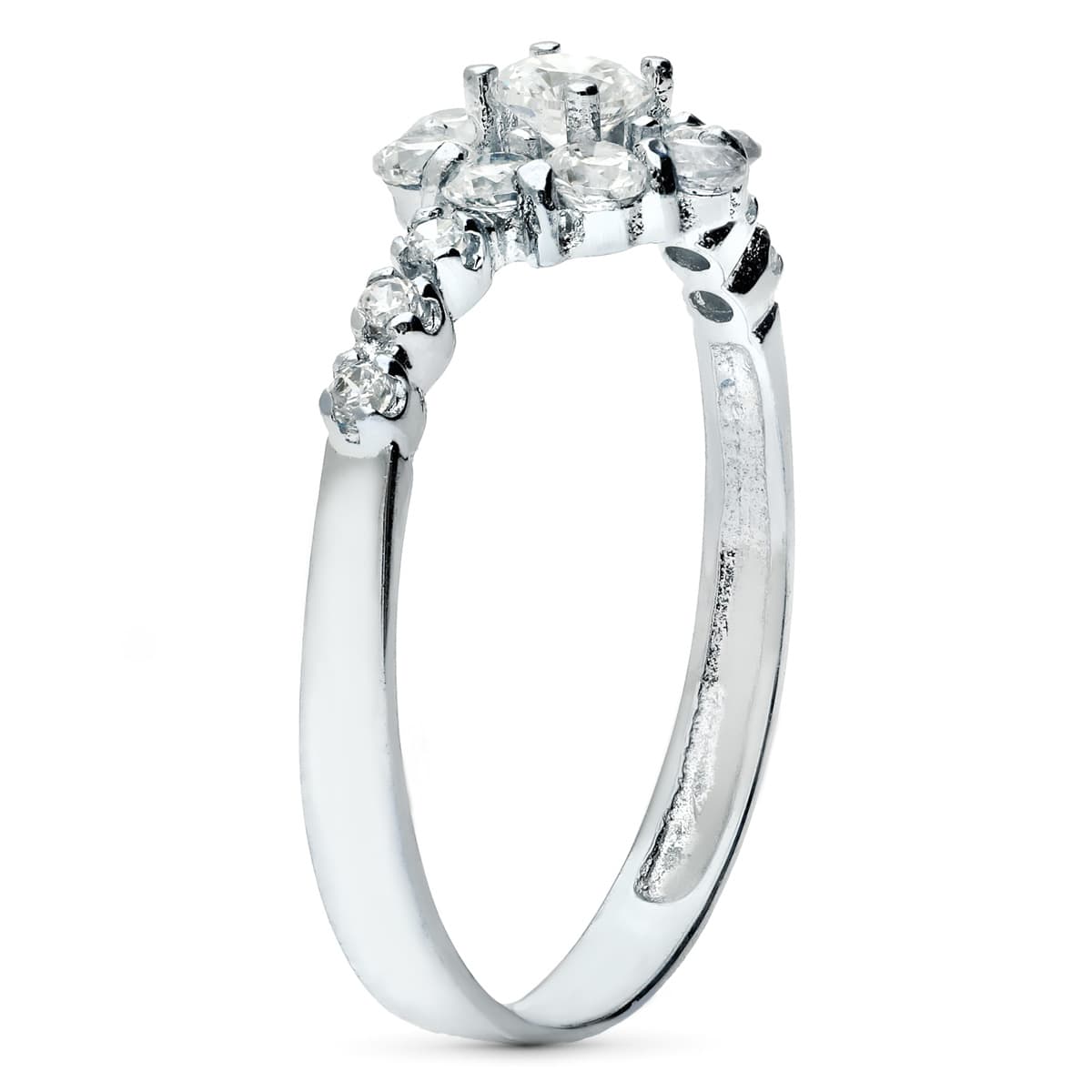 18K Vitguld Ring med Zirconia Bredd: 8 mm