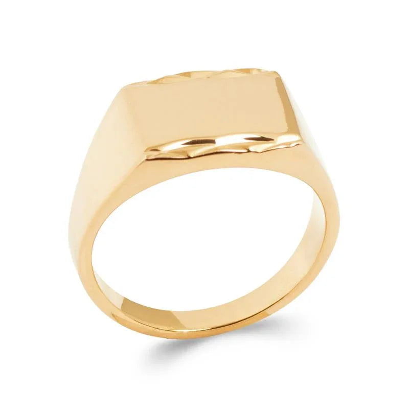 Rechteckiger Ring – vergoldet | Azuline