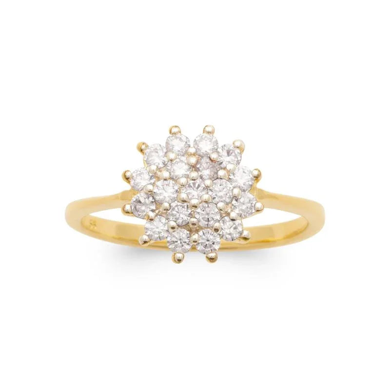 Anello fiore – Placcato in oro | Azuline vista 3