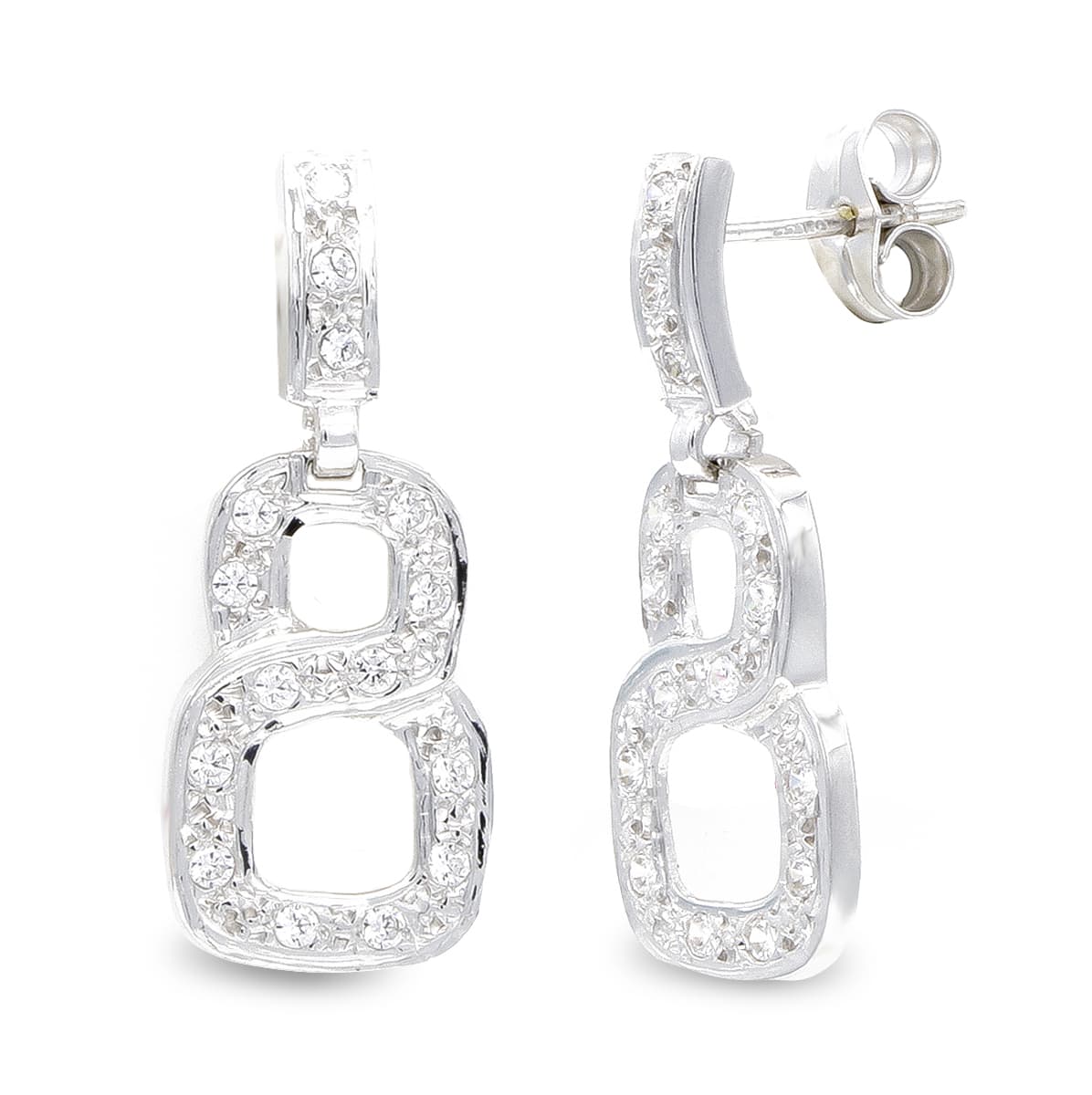 Brincos em ouro branco 18K com fecho borboleta
