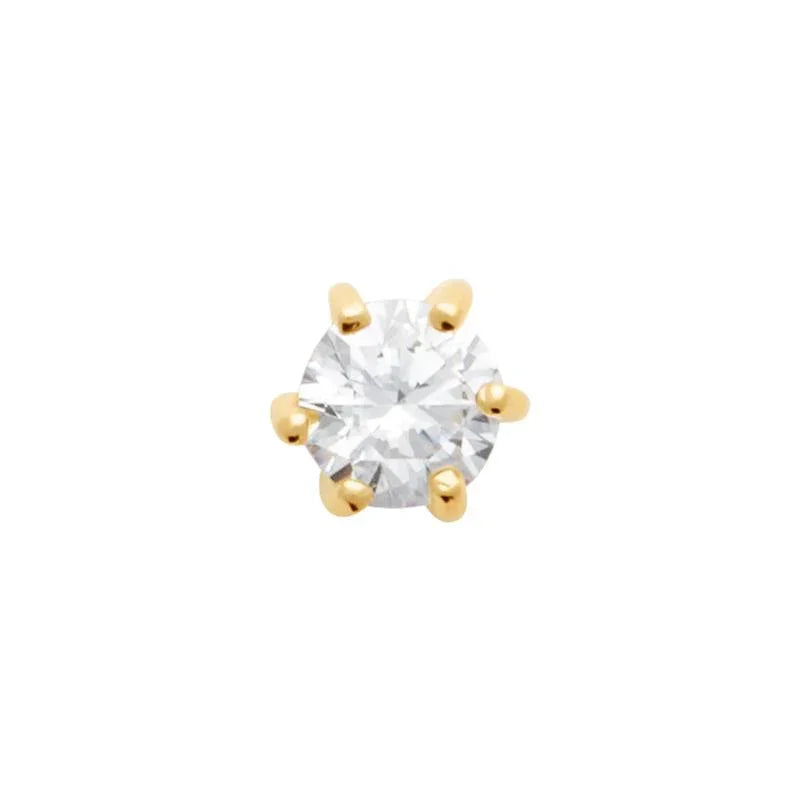 Crimped - Gold Plated - Single ear stud view 2