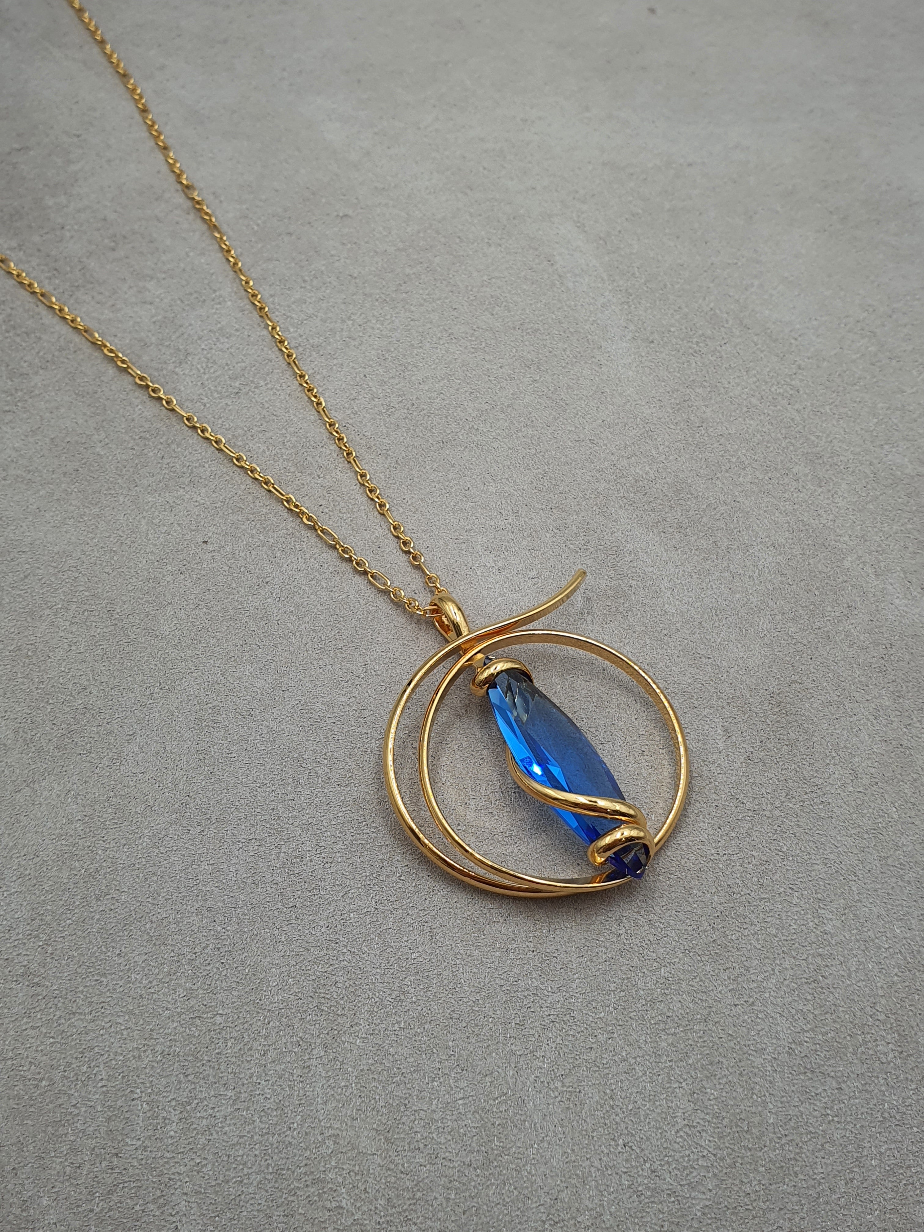 Navette - Sapphire - Gold - Necklace - Andrea Marazzini