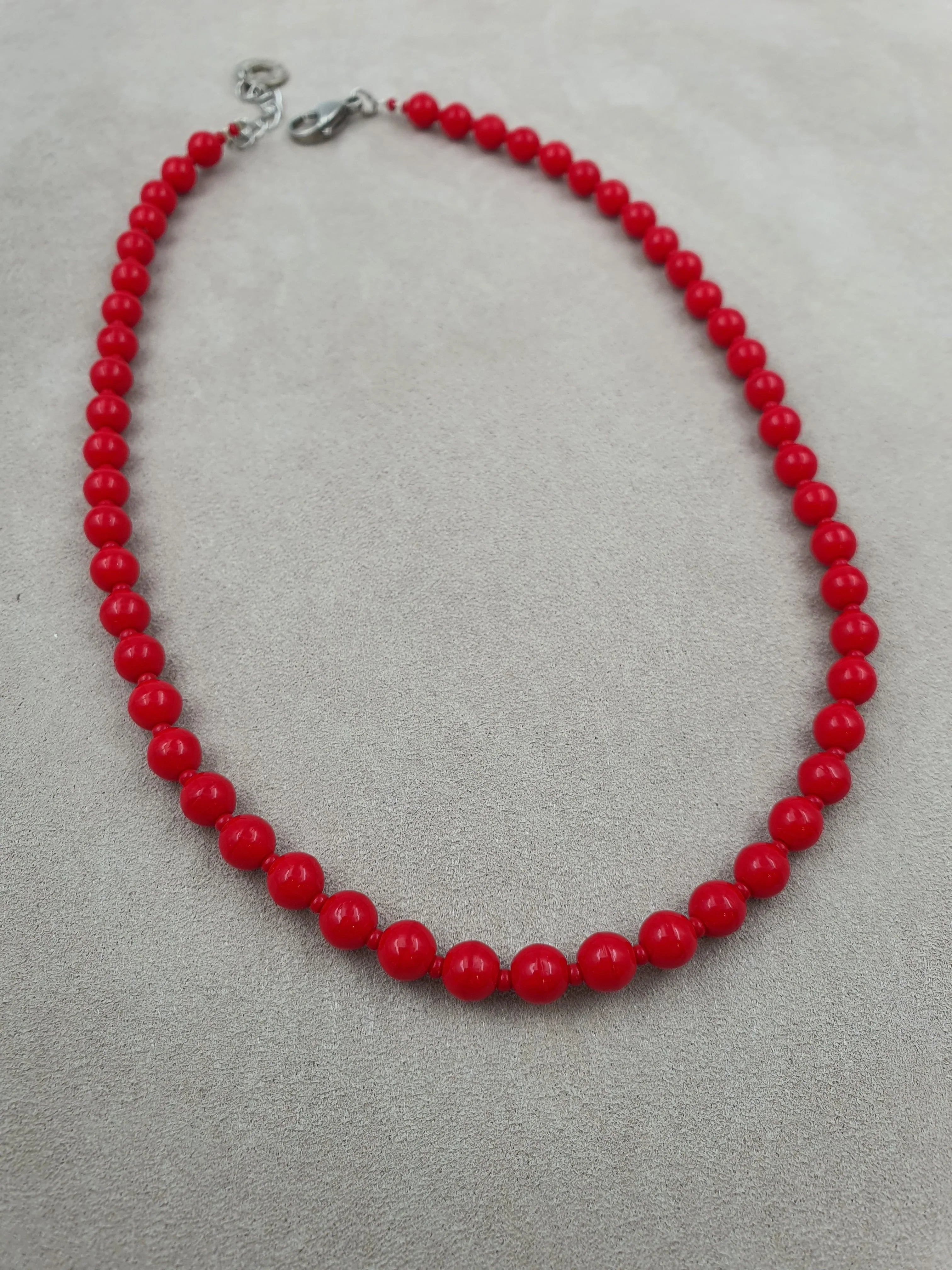 Perleadi - Rot - Halskette - Antica Murrina