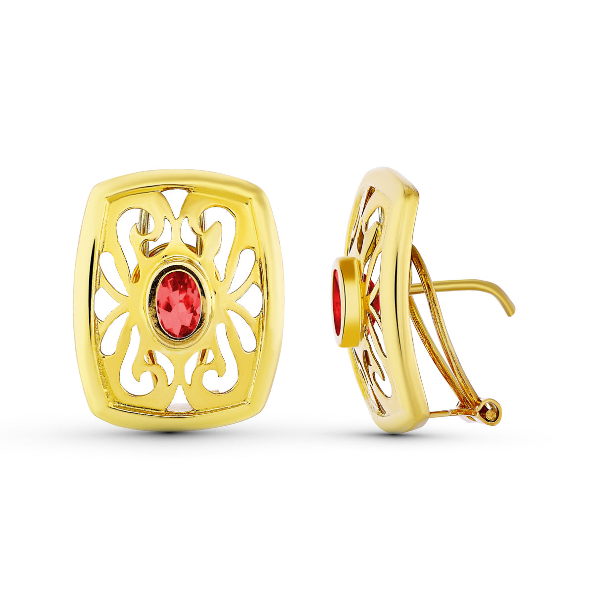 Pendientes Abiertos en Oro Amarillo de 18K con Cierre Omega