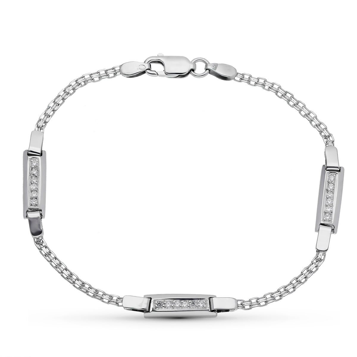 Ensemble de Bracelet de Communion en Or Blanc 18K Zircone
