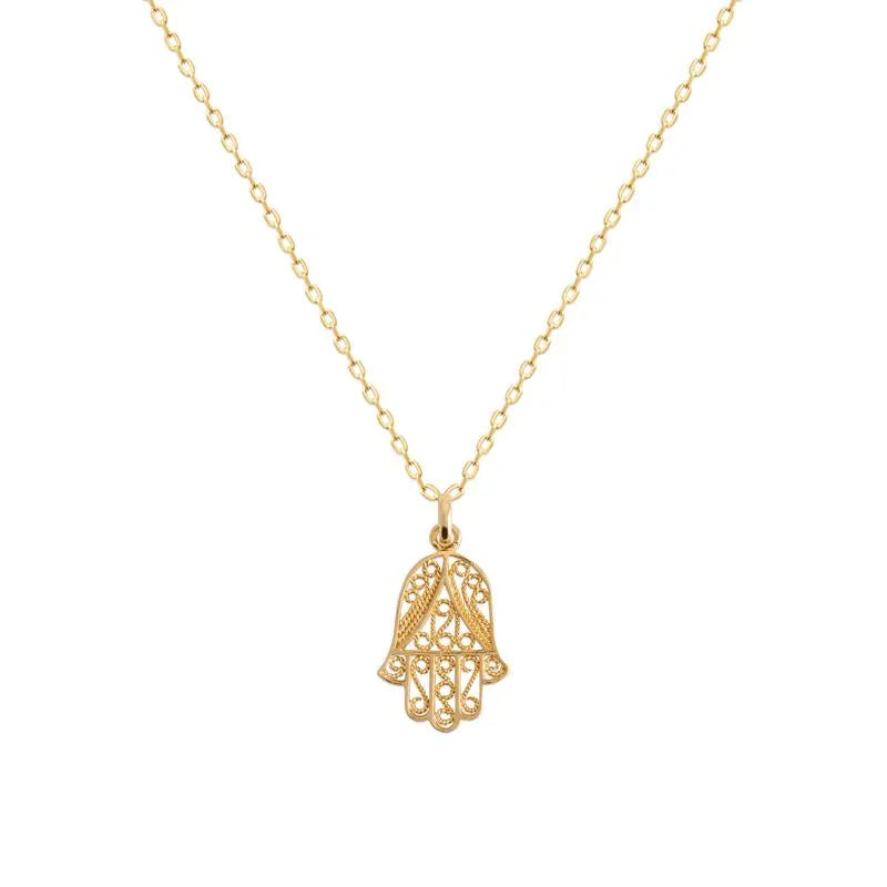 Ciondolo Mano di Hamsa - Placcato in oro | Azuline vista 2