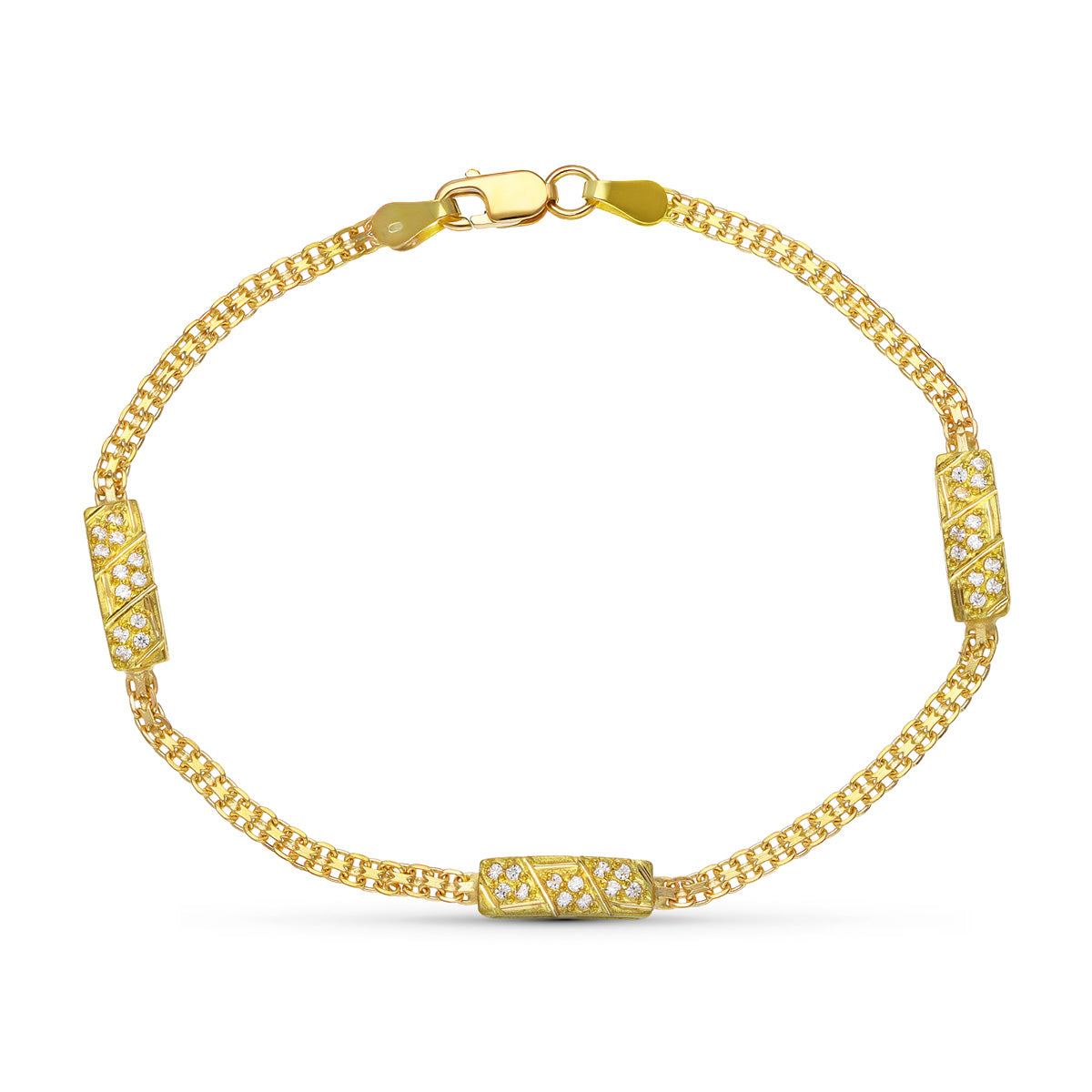 Pulsera Oro Amarillo 18K Circonitas