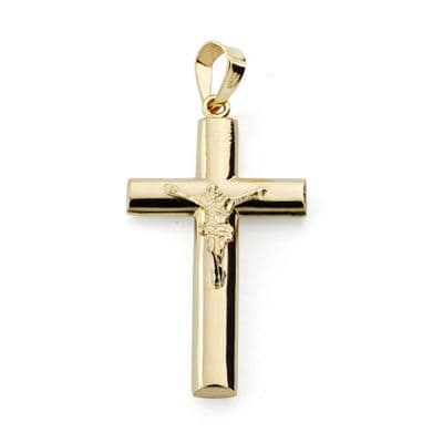 Croix en Or Jaune 18K avec Christ 27X15 mm