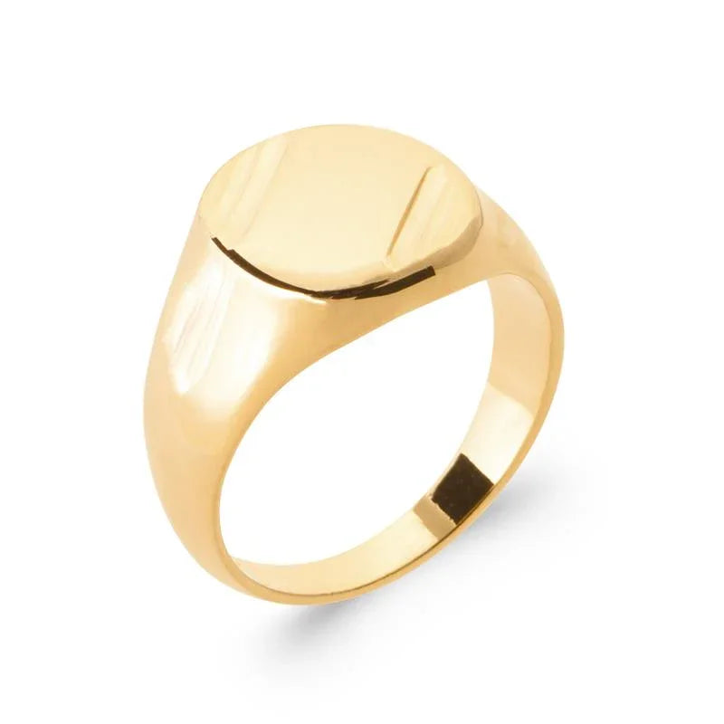 Anel redondo liso – banhado a ouro | Azuline