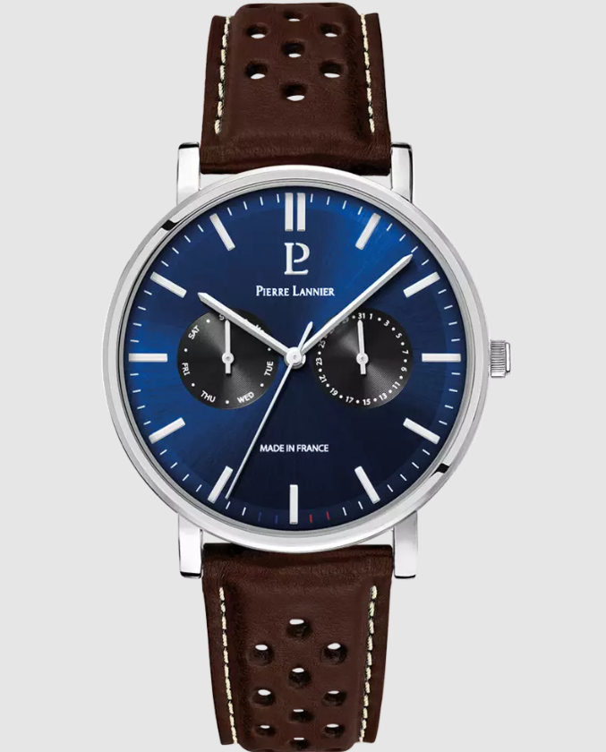 Essential - Silver Perforated leather - Watch - Pierre Lannier