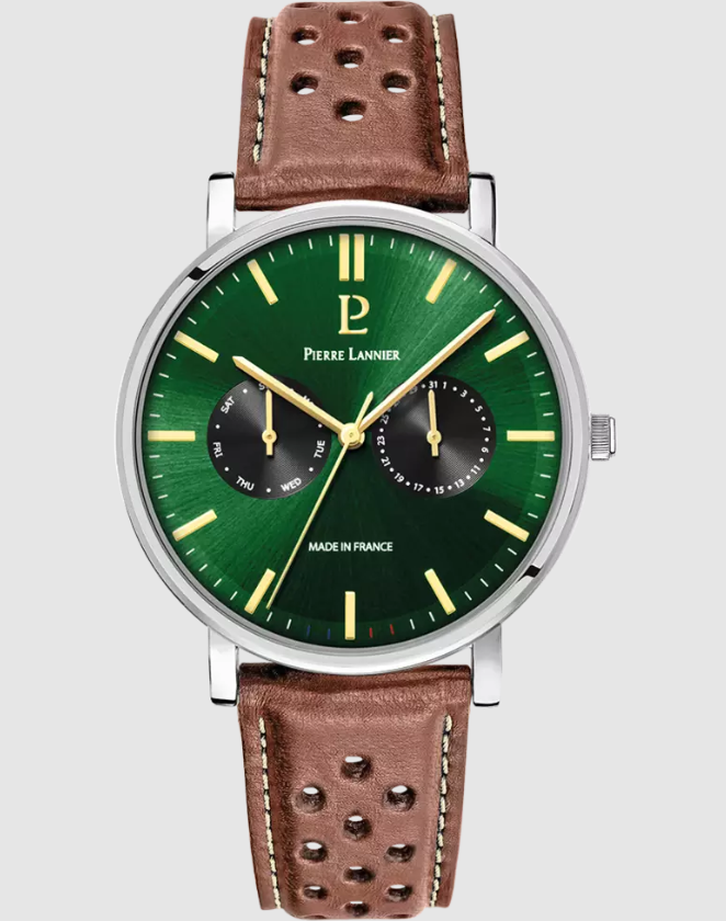 Essential - Silver Perforated leather - Watch - Pierre Lannier