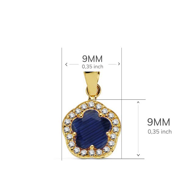 18K guld vedhæng 9X9MM