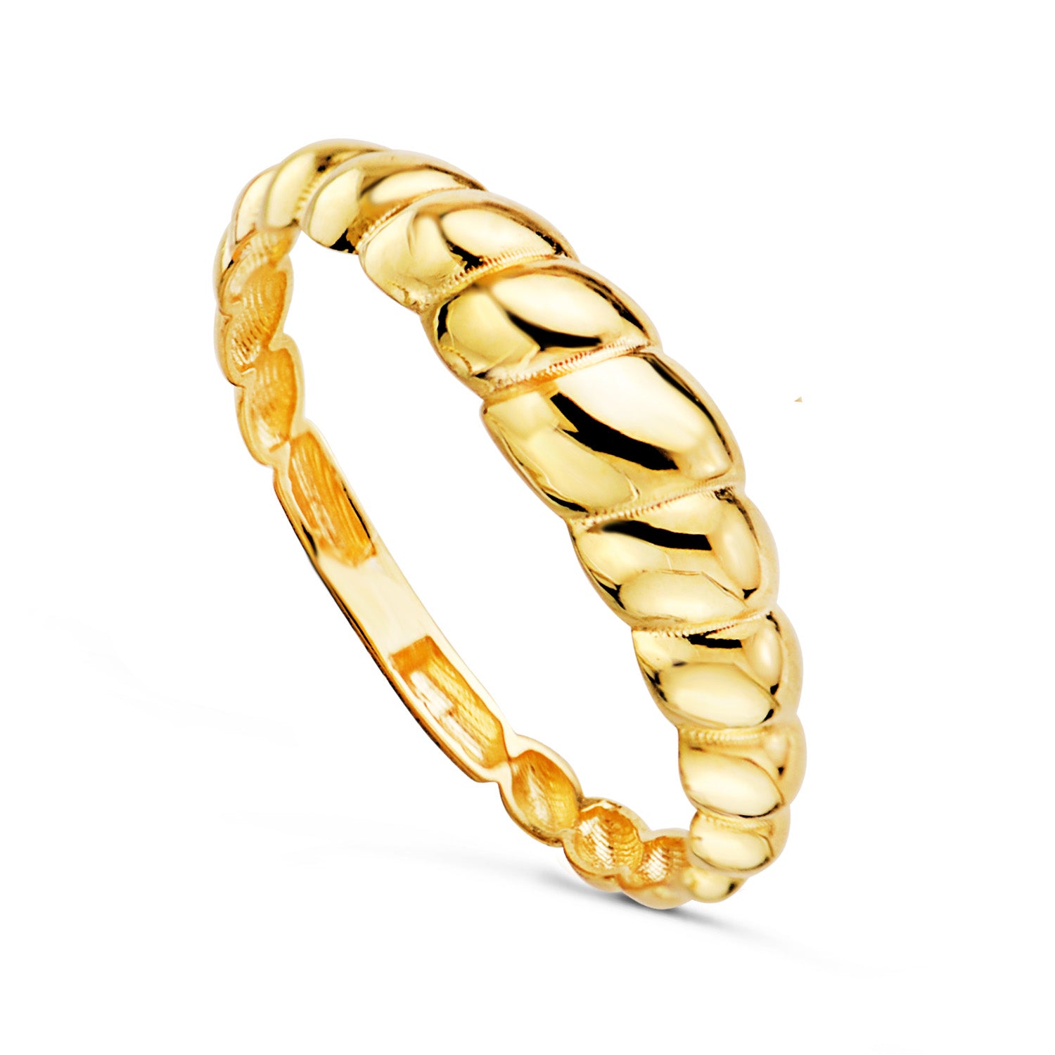 18K gul guld Brilliant Gallons Halvmåne Ring Bredde: 45 mm