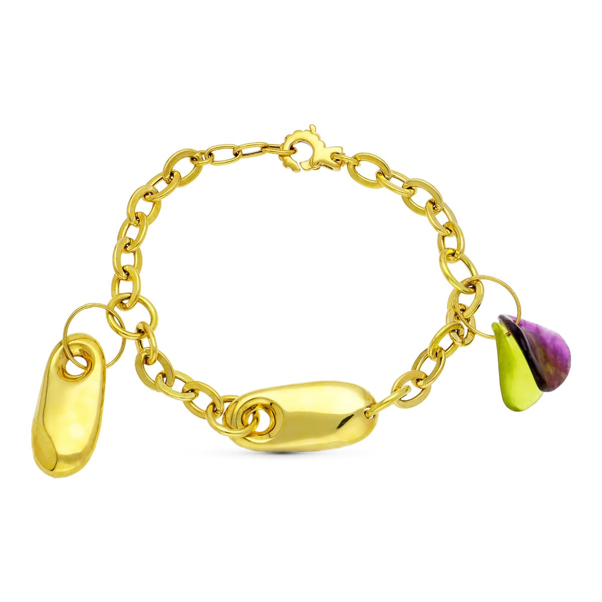 18K gul guld sten farve armbånd