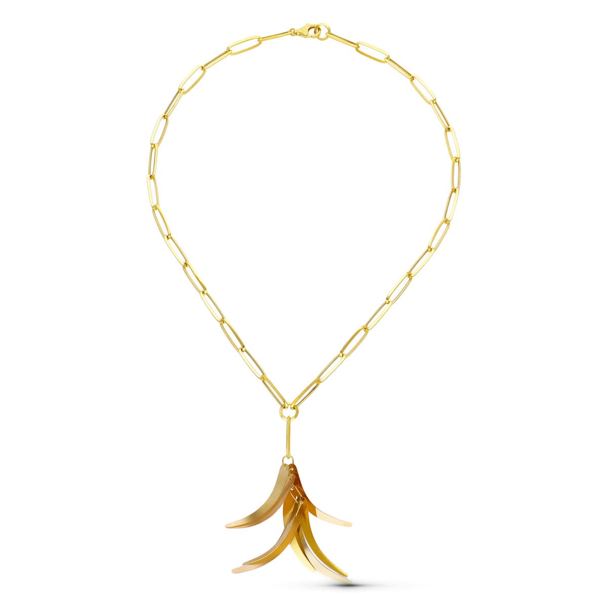 Colar Chifre Tricolor em Ouro 18K