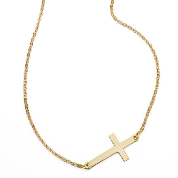 Collier Or Jaune 18K Croix 24X12 MM42CM
