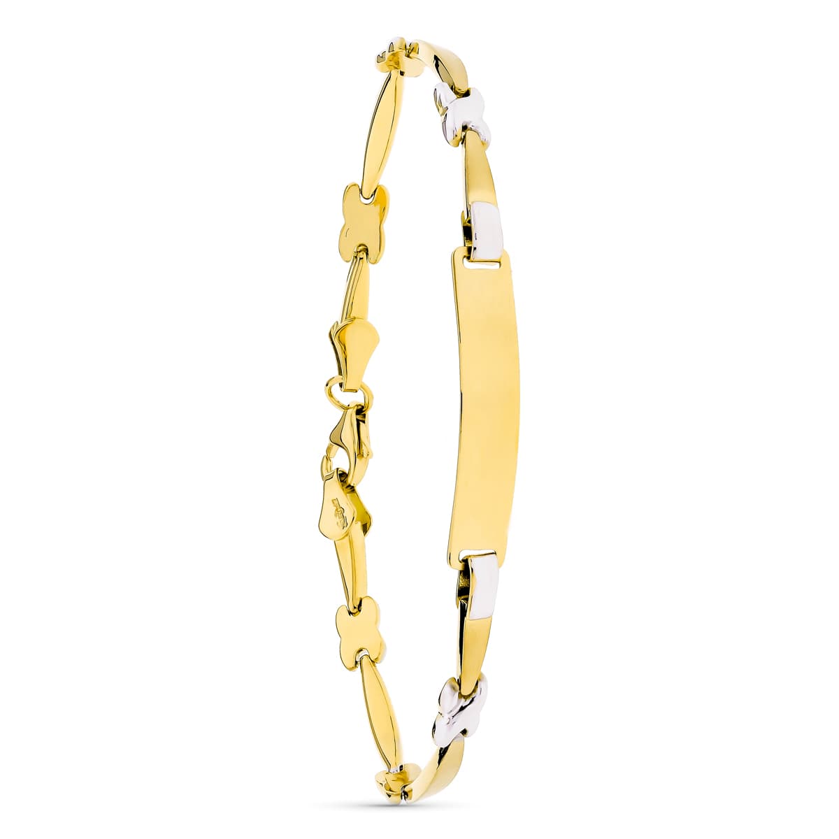 Cadena Bordillo Oro Bicolor 18K 18 Cm