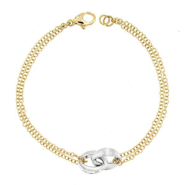 Pulsera Oro Bicolor 18K 19,5 Cm