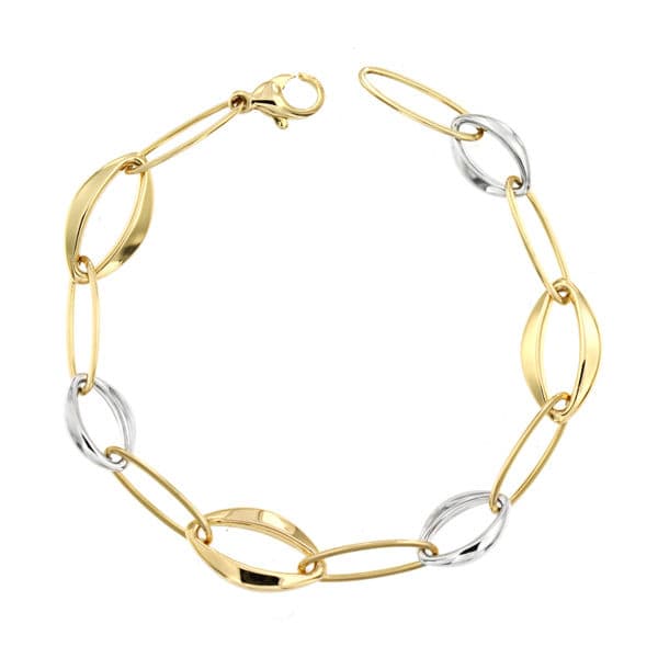 Pulseira em ouro bicolor 18K 19,5 cm