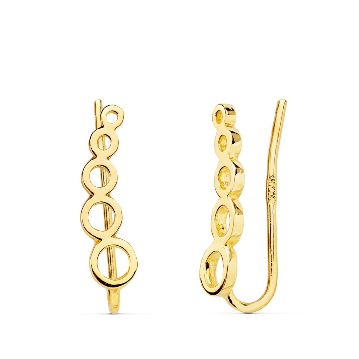 Pendientes Escalade Oro Amarillo 18K Círculos 14X35 mm