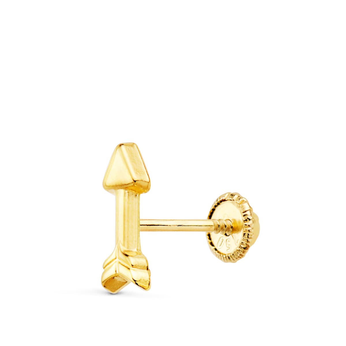 18K Piercing en Or Jaune Flèche Lisse. 9X3.5 mm (3 Unités Minimum)